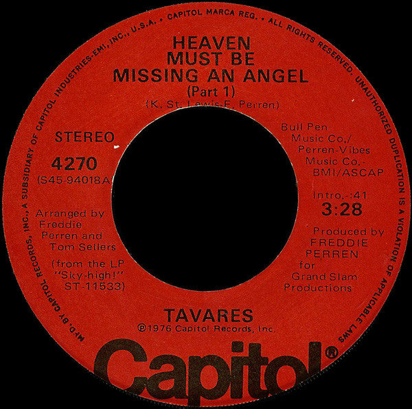 Tavares â€“ Heaven Must Be Missing An Angel