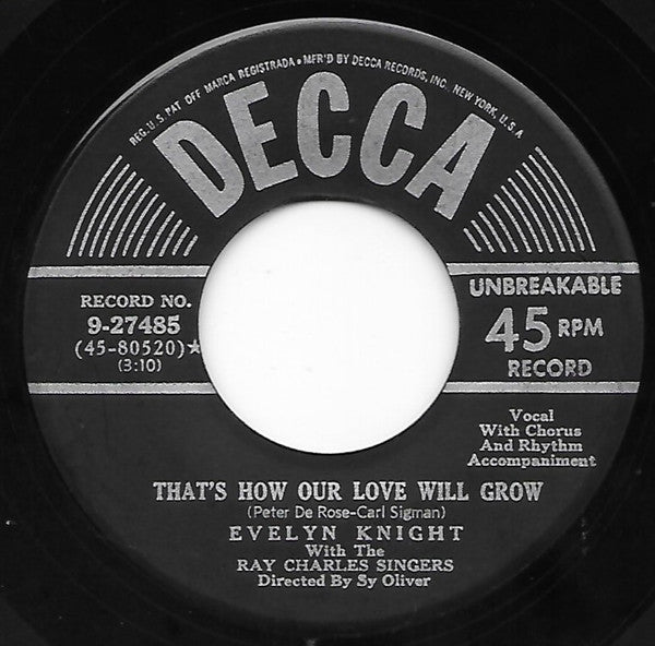 Evelyn Knight With The Ray Charles Singers â€“ Thats How Our Love Will Grow