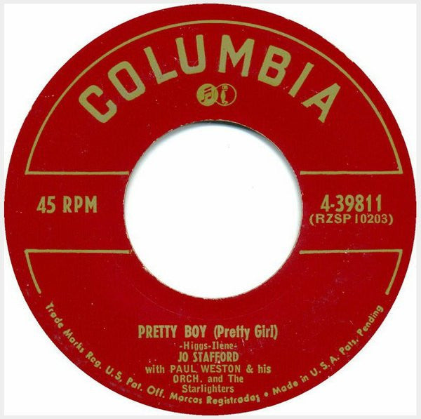 Jo Stafford With Paul Weston And His Orchestra   Pretty Boy (Pretty Girl) / You Belong To Me