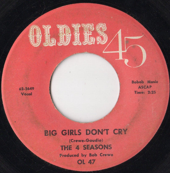 The Four Seasons â€“ Big Girls Dont Cry / Connie-O